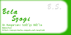 bela szogi business card